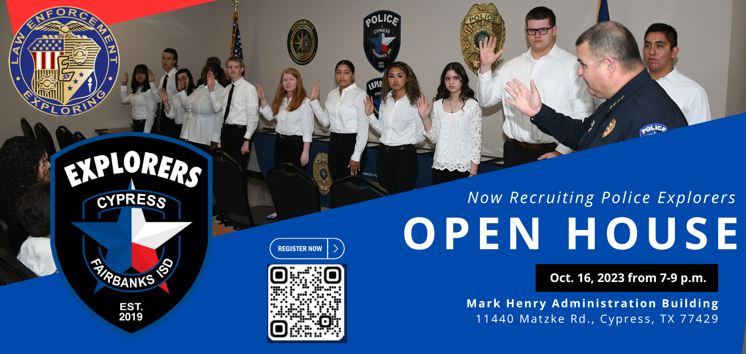police explorers open house on oct. 16 from 7-9 pm at berry center